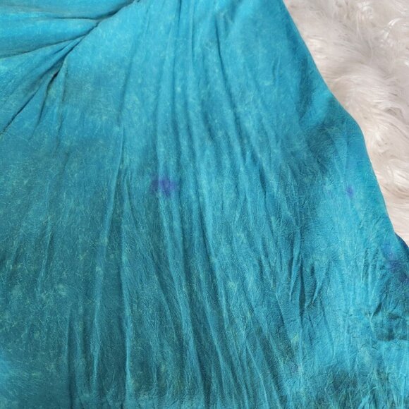 T-Party Turquoise Swing Dress size Large Embroidery Boho Hippie Sleeveless - Picture 13 of 16